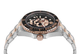 Philipp Plein The $kull Diver Black Dial Silver With Rose Gold Stainless Steel Strap Watch For Men- PWOAA0822