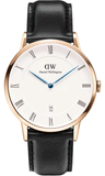 Daniel Wellington Classic Sheffield White Dial Black Leather Strap Watch For Men - DW00100084