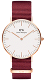 Daniel Wellington Classic Roselyn White Dial Red NATO Strap Watch For Women - DW00100271
