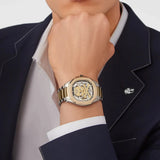 Philipp Plein High-Conic Automatic Gold Dial Silver & Gold Stainless Steel Strap Watch For Men - PWRAA0323