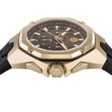 Philipp Plein Hyper Sport Chronograph Gold Dial Black Silicone Strap Watch for Men - PWTBA0423
