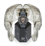 Philipp Plein The Skull Grey Dial Grey Stainless Steel Strap Watch For Men- PWAAA2324