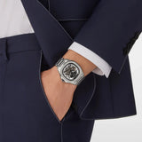 Philipp Plein High-Conic Automatic Silver Dial Silver Stainless Steel Strap Watch For Men - PWRAA0223