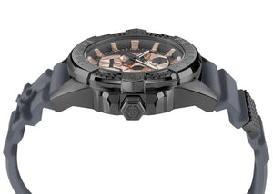 Philipp Plein The Skull Grey Dial Grey Stainless Steel Strap Watch For Men- PWAAA2324