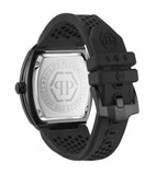 Philipp Plein Hexagon Phantom Black Dial Black Silicone Strap Watch For Men- PWPUA0624
