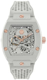 Philipp Plein The Skeleton White Dial White Silicone Strap Watch for Men - PWVBA0123
