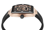 Philipp Plein Hexagon Phantom Black Dial Black Silicone Strap Watch For Men- PWPUA0124