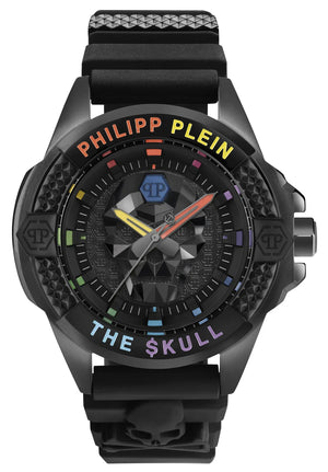 Philipp Plein The Skull Black Dial Black Silicone Strap Watch for Men - PWAAA0621