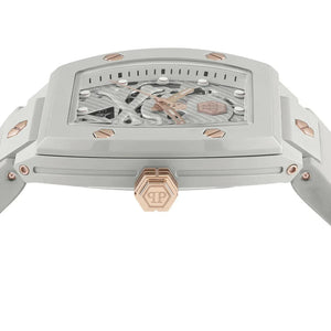 Philipp Plein The Skeleton White Dial White Silicone Strap Watch for Men - PWVBA0123