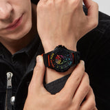 Philipp Plein The Skull Black Dial Black Silicone Strap Watch For Men - PWAAA1121