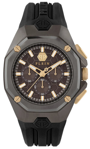 Philipp Plein Octagon Black Dial Black Silicone Strap Watch for Men - PWTBA0323