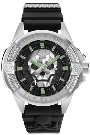 Philipp Plein The Skull Black Dial Black Silicone Strap Watch for Men - PWAAA0121