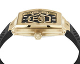 Philipp Plein Hexagon Phantom Black Dial Black Silicone Strap Watch For Men- PWPUA0424