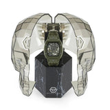Philipp Plein The Skeleton Green Dial Green Silicone Strap Watch for Men- PWVBA0223