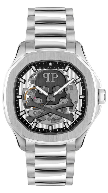 Philipp Plein High-Conic Automatic Silver Dial Silver Stainless Steel Strap Watch For Men - PWRAA0223