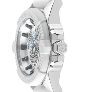 Philipp Plein The Skull White Dial White Silicone Strap Watch for Men - PWAAA1521