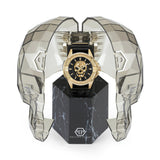 Philipp Plein The Skull Gold Dial Black Silicone Strap Watch for Men - PWAAA0221