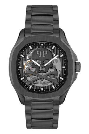 Philipp Plein High-Conic Automatic Black Dial Black Stainless Steel Strap Watch For Men- PWRAA0423