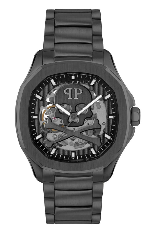 Philipp Plein High-Conic Automatic Black Dial Black Stainless Steel Strap Watch For Men- PWRAA0423
