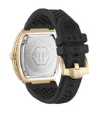 Philipp Plein Hexagon Phantom Black Dial Black Silicone Strap Watch For Men- PWPUA0424