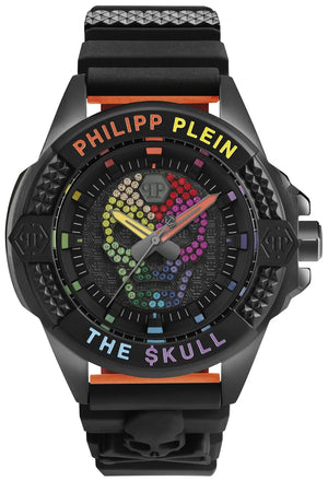 Philipp Plein The Skull Black Dial Black Silicone Strap Watch For Men - PWAAA1121