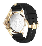 Philipp Plein The Skull Gold Dial Black Silicone Strap Watch for Men - PWAAA0221