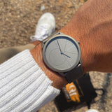 Calvin Klein Minimal Grey Dial Grey Mesh Bracelet Watch for Men - K3M517P4
