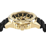 Philipp Plein The Skull Gold Dial Black Silicone Strap Watch for Men - PWAAA0221