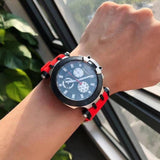 Tissot T Race Chronograph Black Dial Red Silicone Strap Watch For Men - T115.417.27.051.00