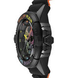 Philipp Plein The Skull Black Dial Black Silicone Strap Watch For Men - PWAAA1121