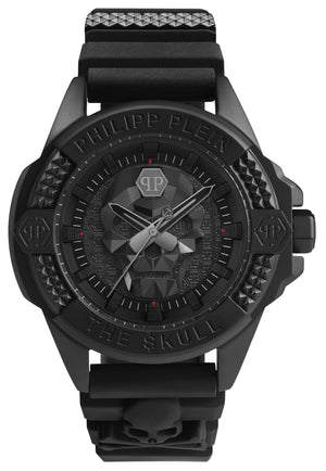 Philipp Plein The Skull Black Dial Black Silicone Strap Watch for Men - PWAAA0721