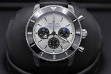 Breitling Superocean Heritage B01 Chronograph 44 Silver Dial Black Mesh Bracelet Watch for Men - AB0162121G1S1