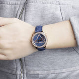 Guess Little Flirt Quartz Blue Dial Blue Leather Strap Watch For Women - W0456L6