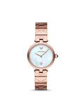 Emporio Armani Arianna White Mother of Pearl Dial Rose Gold Steel Strap Watch For Women - AR11236