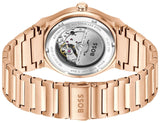 Hugo Boss Candor Automatic Grey Dial Rose Gold Steel Strap Watch for Men - 1514185