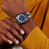 Hugo Boss Bossmatic Automatic Blue Dial Silver Steel Strap Watch for Men - 1514177