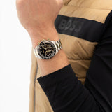 Hugo Boss Hero 2.0 Chronograph Black Dial Two Tone Steel Strap Watch for Men - 1514269