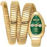 Just Cavalli Cosenza Green Dial Gold Steel Strap Watch for Women - JC1L232M0035