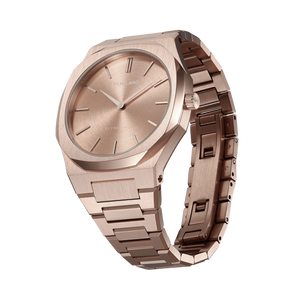 D1 Milano Ultra Thin Rose Gold Dial Rose Gold Steel Strap Watch for Women - D1-UTBL04