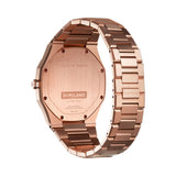 D1 Milano Ultra Thin Marble Dial Rose Gold Steel Strap Watch for Women - D1-UTBL14
