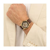 Hugo Boss Principle Skeleton Grey Dial Brown Leather Strap Watch for Men - 1514235