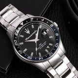 Maserati SFIDA Limited Edition Black Dial Silver Steel Strap Watch for Men - R8853140011
