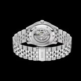 Hugo Boss Principle Skeleton Green Dial Silver Steel Strap Watch for Men - 1514236