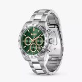 Hugo Boss Hero 2.0 Chronograph Green Dial Silver Steel Strap Watch for Men - 1514268