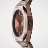 D1 Milano Ultra Thin Brown Dial Brown Steel Strap Watch for Women - D1-UTBL38
