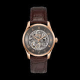 Hugo Boss Principle Skeleton Grey Dial Brown Leather Strap Watch for Men - 1514253