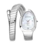 Just Cavalli Glam Evo 4 Mother of Pearl Dial Silver Steel Strap Watch for Women - JC1L229M0015