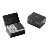 D1 Milano Ultra Thin Marble Dial Rose Gold Steel Strap Watch for Women - D1-UTBL14