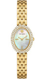 Tory Burch Oval Mother of Pearl Dial Gold Steel Strap Watch for Women - TBW6034