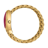 Just Cavalli Novara Red Dial Gold Steel Strap Watch for Women - JC1L264M0035